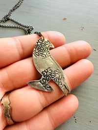 Image 8 of sterling silver Camus quote raven pendant