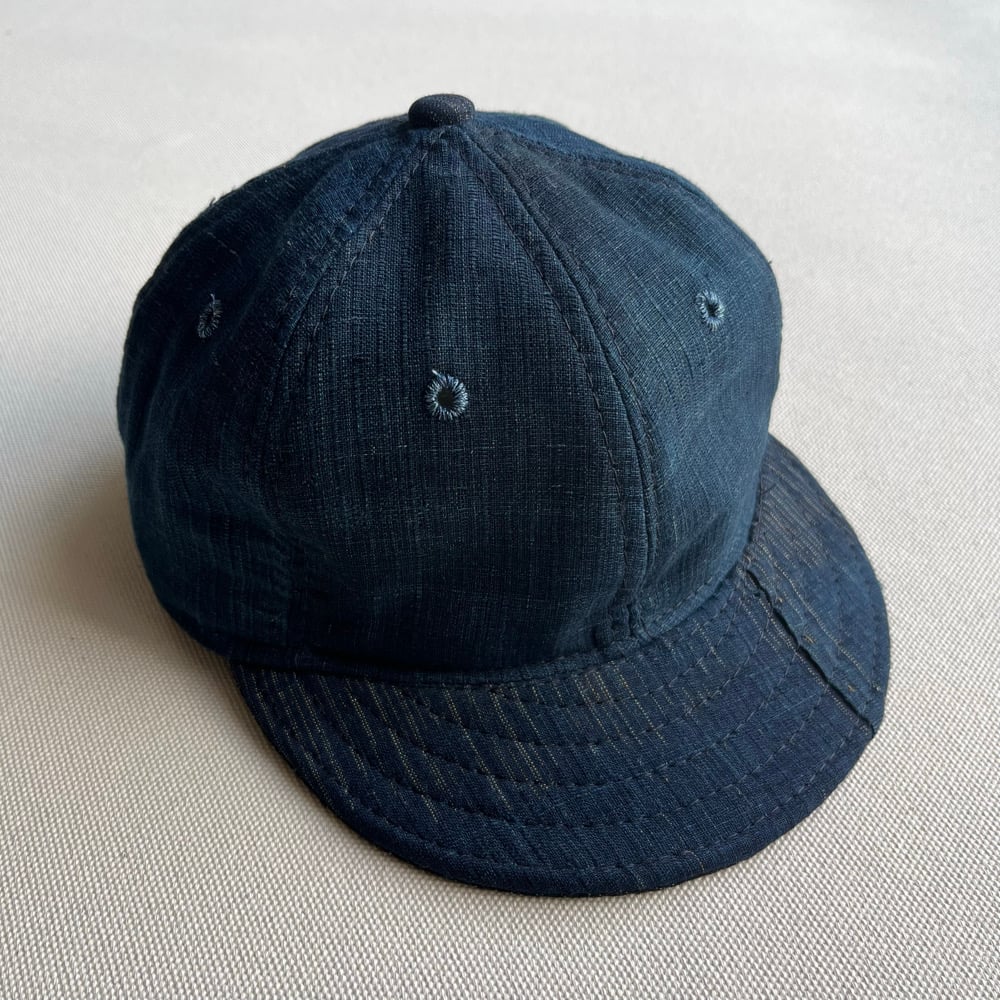 Image of Early 1900's Boro Indigo Ball Cap 003