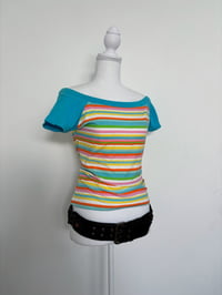 Image 1 of 00s Colorful striped shirt // M
