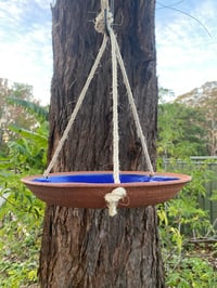 Image 5 of Large Blue glazed bird bath/feeder