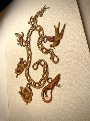 Image of Lizard Charm Bracelet Cutout Original 