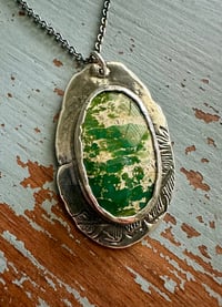 Image 6 of Stone Mountain turquoise necklace with Bukowski quote