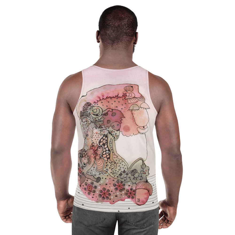 Image of The Happy Man Psychedelic Art Space Unisex Tank Top