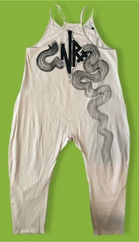 Image 2 of “WAVY EYES” CUSTOM HAND PAINTED BAGGY ROMPER LARGE