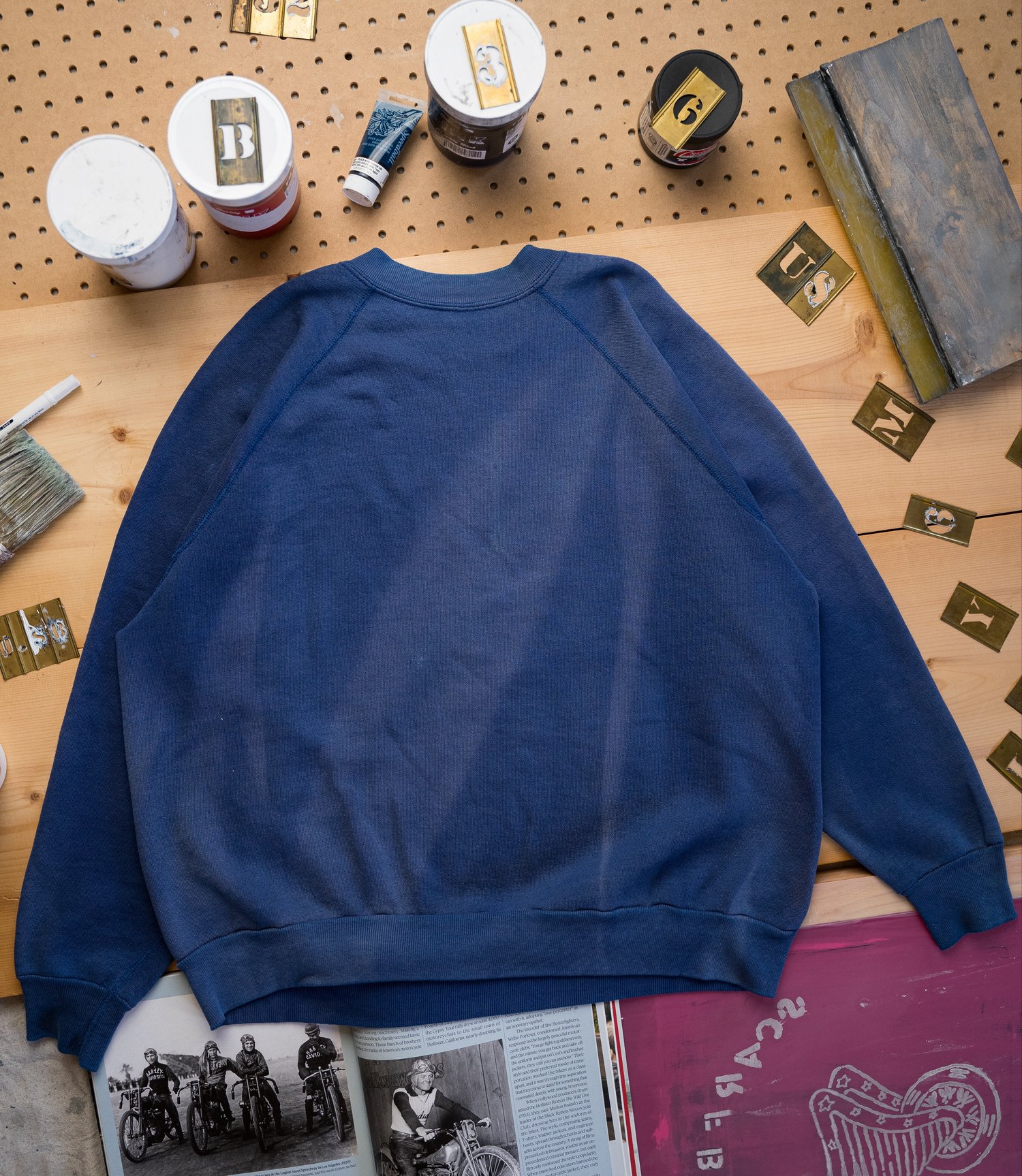 Image of Motor club sweat shirt  (XL)-indigo blue 