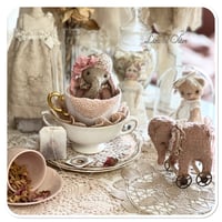 Image 15 of Rose Petal a beige and dusty pink Handmade teacup elephant