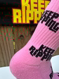 Image 3 of PINK and BLACK RIPPING SOCKS