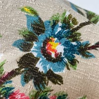 Image 8 of Fifties Flaming Florals Barkcloth Bag