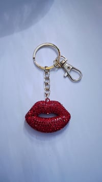 Red Lips Bedazzled Keychain 