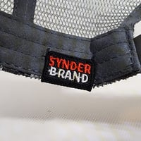 Image 3 of Synder snapback leather patch hat Gray & Electric Pink 
