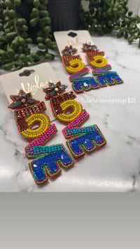 Colorful love earrings 