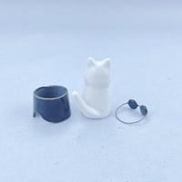 Image 6 of White Cat With Gojo Outfit Ceramic Figurine 