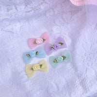 Mini Pastel Rosebud Bows Set of 5 