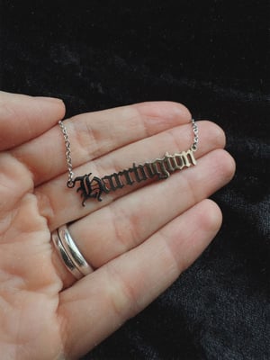 Image of Harrington Stainless Steel Script Necklace Stranger Collection