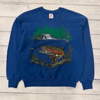 Image 1 of Vintage Rainbow Trout River Crewneck - L