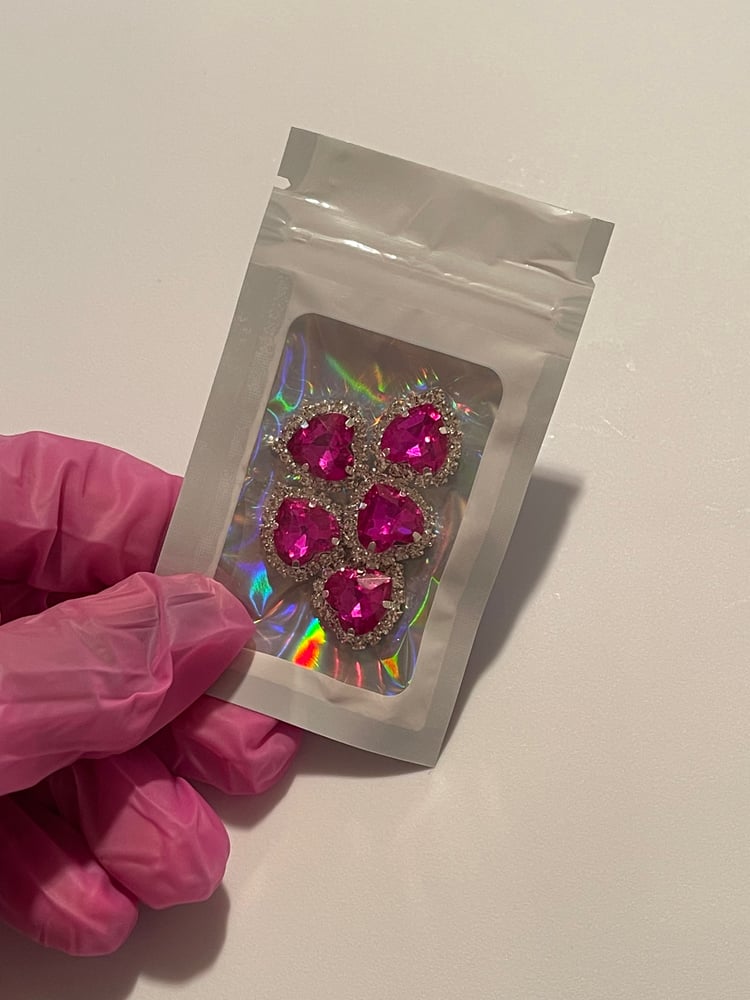 Image of HOT PINK BLING HEARTS 