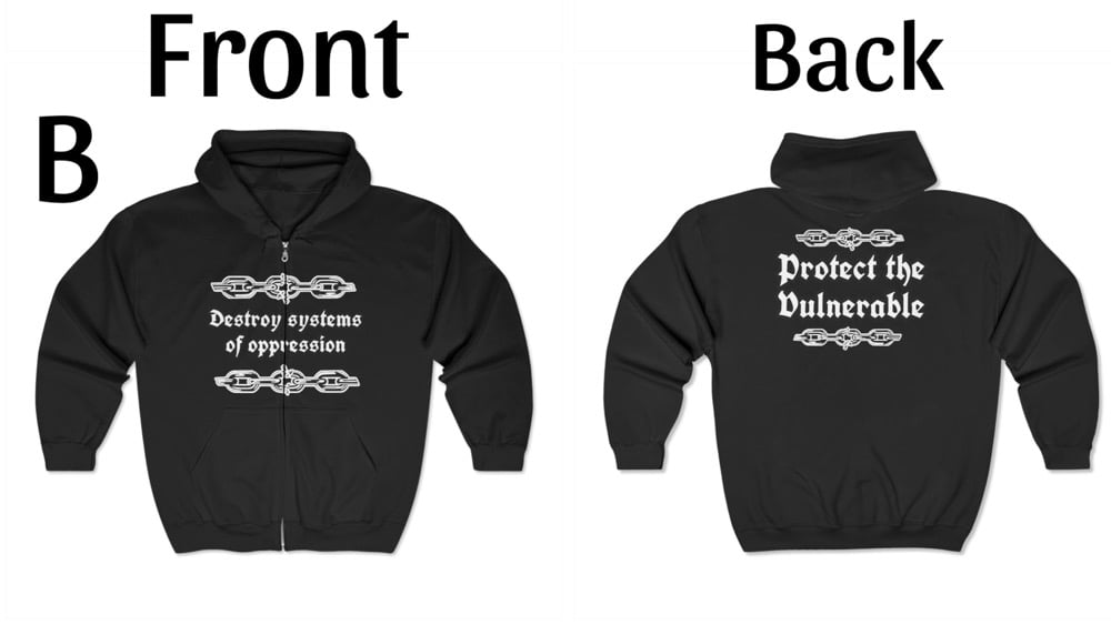 Image of Destroy Systems Zip-up Black Hoodie