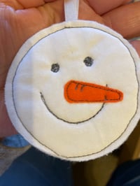 Textile Round Snowman Decoration