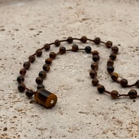 Image 1 of Tiger's Eye Cylinder Necklace