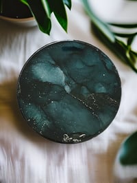 Image 4 of Set of 4 Epoxy Resin Art Coasters 'The Moss Agate"