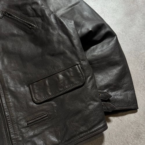 Image of 1990s Heavywieght Leather Jacket, Size Large
