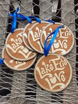 Image of "Lake Erie Love" Wooden Ornament