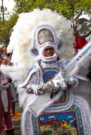 Mardi Gras Indian (White)