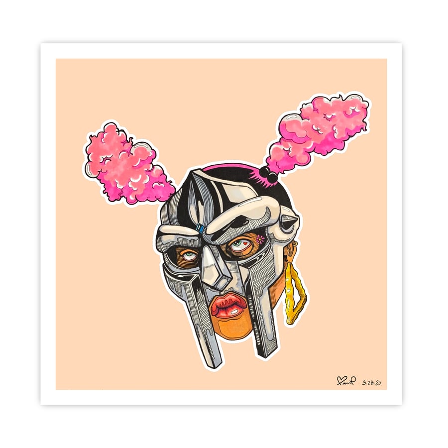 Image of "MASK ON MS DOOM" by Bianca Pastel - Limited Edition Fine Art Print