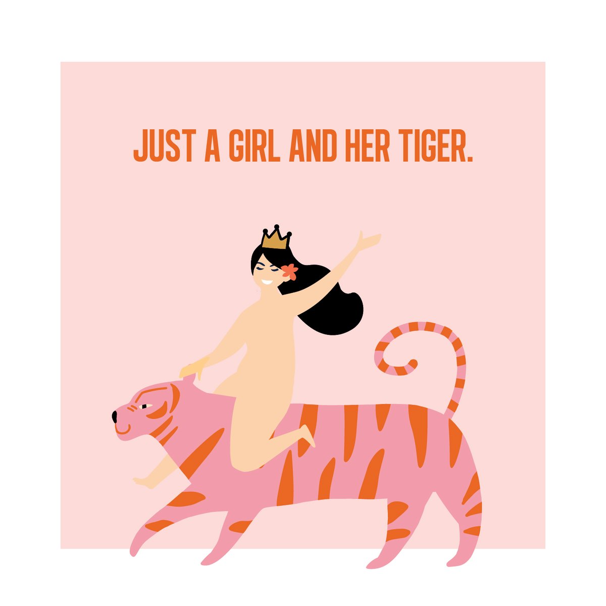 A Girl and Her Tiger Note Cards