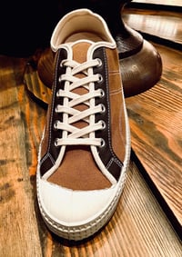 Image 5 of VEGANCRAFT vintage lo top canvas + leather sneaker made in Slovakia 