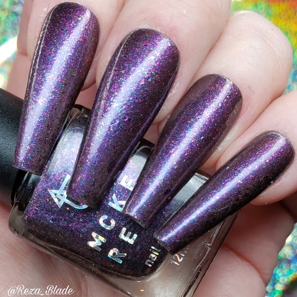 Image of MCKFRESH - Hey Kitty Girl -Blackened purple base with pink shimmer and rainbow sparkle flakies