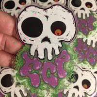 Image 1 of “ECP Vomit Skull”- Die-Cut Clear Sticker