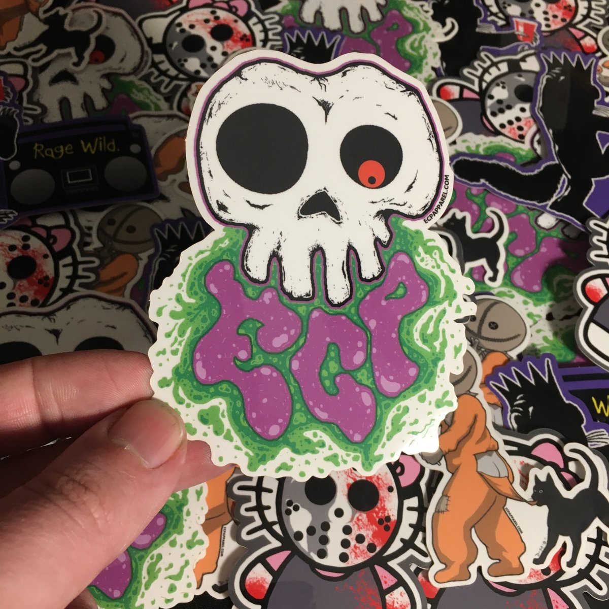 “ECP Vomit Skull”- Die-Cut Clear Sticker