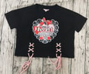 Image 1 of ‘BOUDOIR BABY’ Lace Up Crop Tee