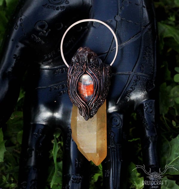 Image of Tangerine Quartz Necklace with Lodolite
