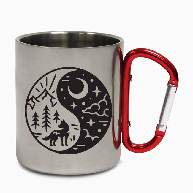 Ying Yang Carabiner Steel Mug