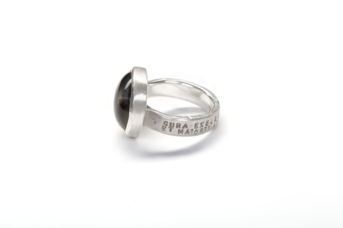 Image of "Looking after.." Teddy-bear’s silver ring with photo, rock crystal  · CURA EXSUSCITAT.. ·