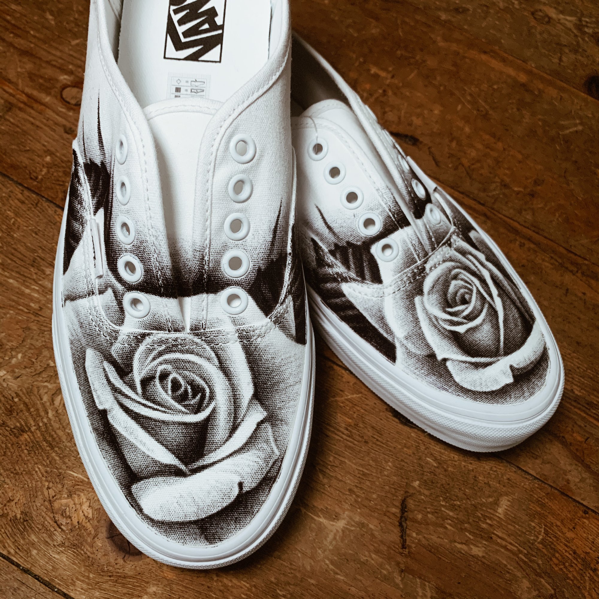 Hand Painted Roses Slip-On Shoes - Other Sizes and store Paintings Available by Special Order.