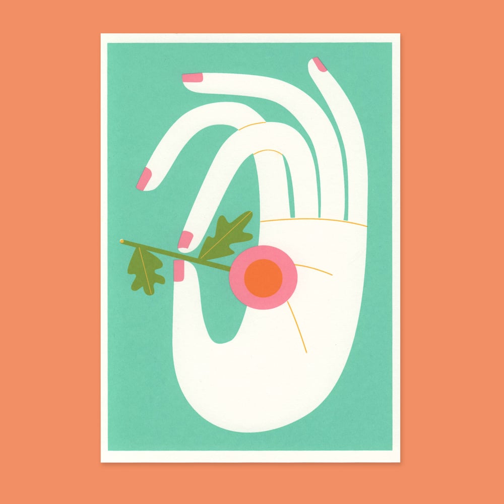 Image of Flower + Hand – 12,2 x 17,6 cm