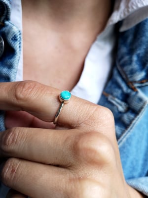 Image of Bague turquoise du Tibet - taille 55,5 - ref. 5794