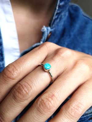 Image of Bague turquoise du Tibet - taille 55,5 - ref. 5794