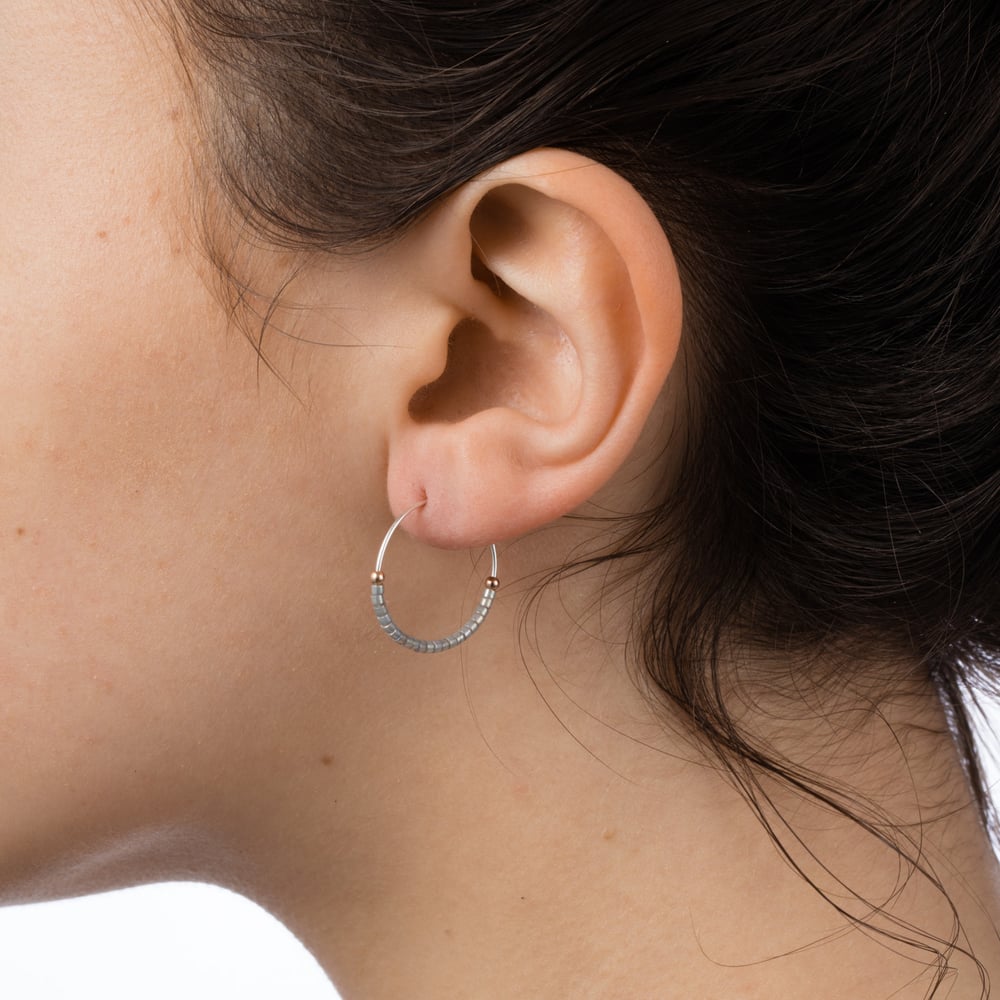 Image of Medium Fair Trade Evening Hoop Earrings