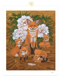 Image 1 of LTD Print - Foxes and Peonies