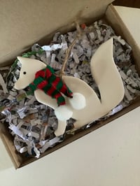 Image 1 of Ceramic Fox decoration Green/Red