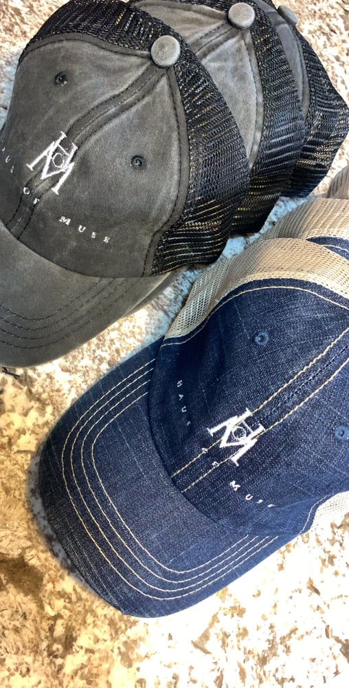Image of Mesh x Denim Logo Trucker Cap 