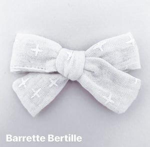 Image of Barrette & bloomer double gaze blanche pois dorés