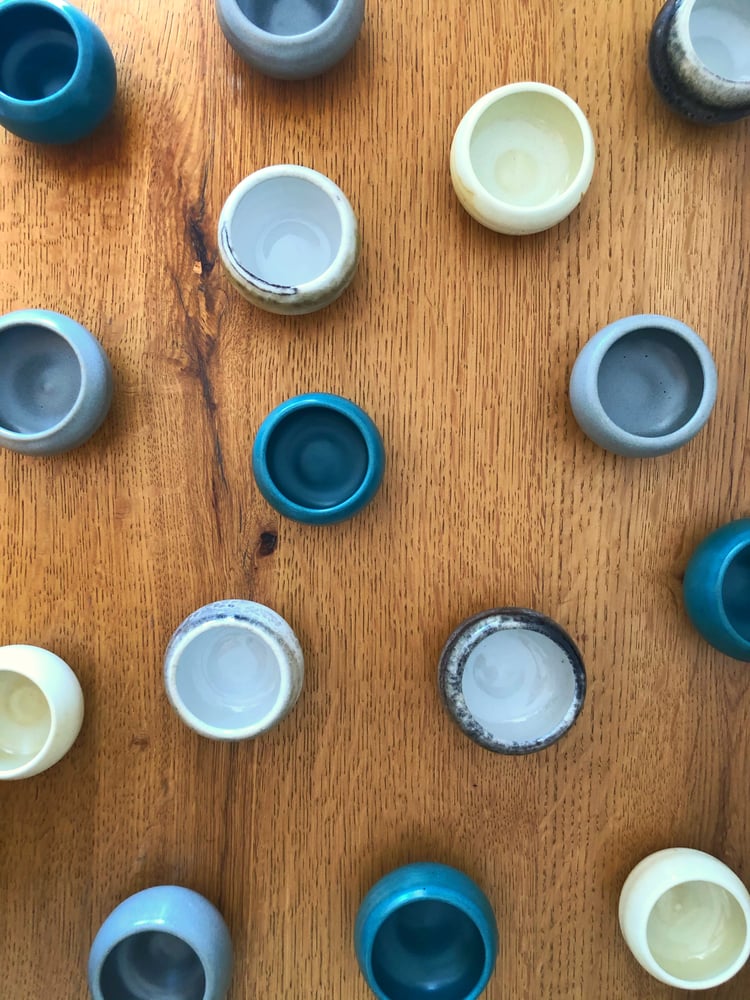 Image of Porcelain Teal Mezcal / Tequila Shot Glass