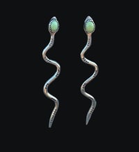 Image 4 of Ride the Sky Sterling Silver Snake Earrings