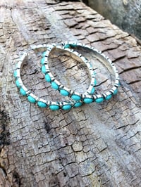 Image 3 of Turquoise Hoop Earrings 