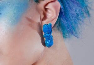 Image of CELESTIAL STUD EARRINGS - Teal